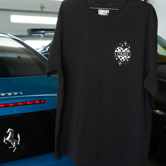 Washed Black I Heart Cars Tee