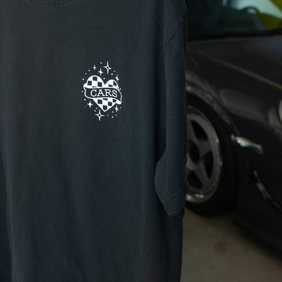 Washed Black I Heart Cars Tee