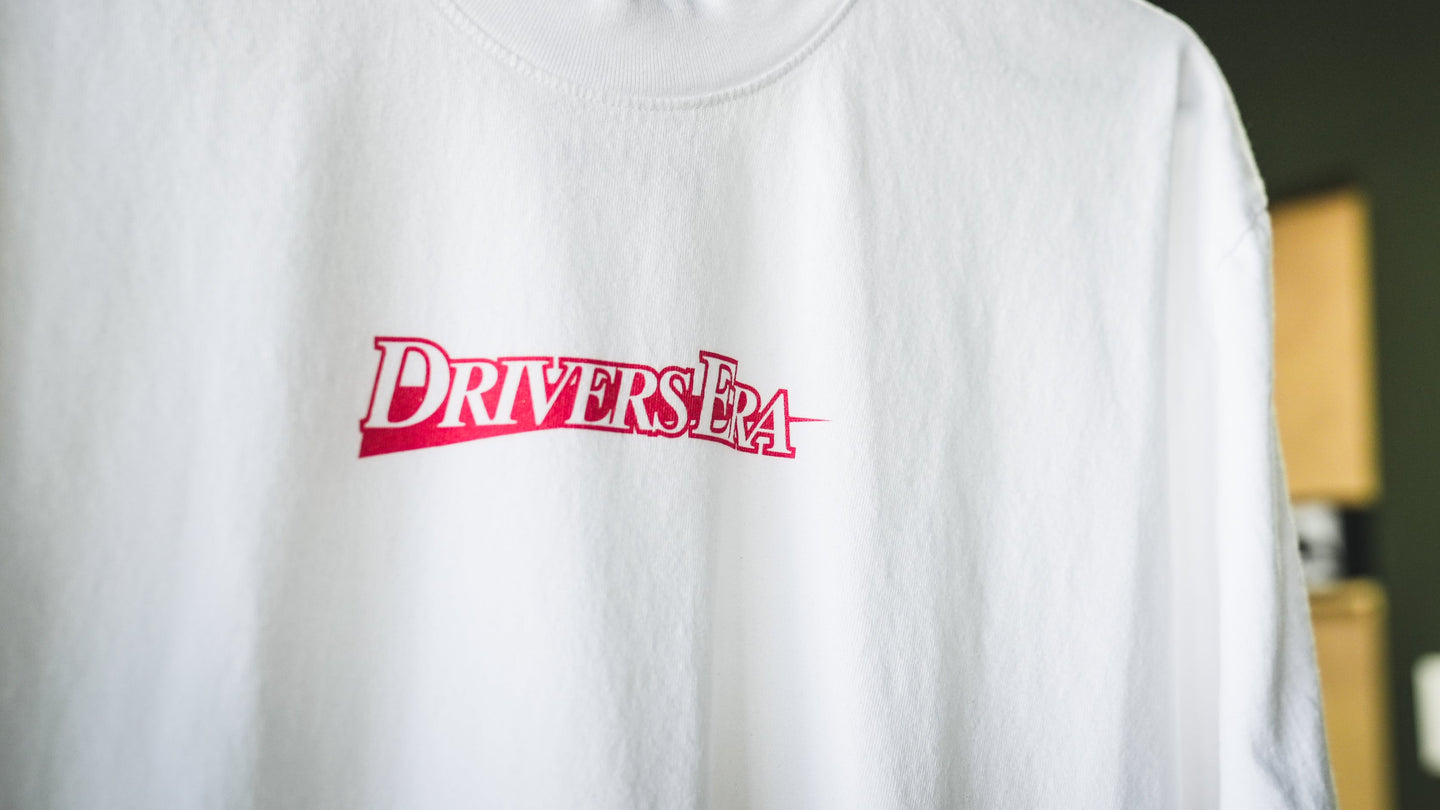 Strikethrough Logo Tee: White